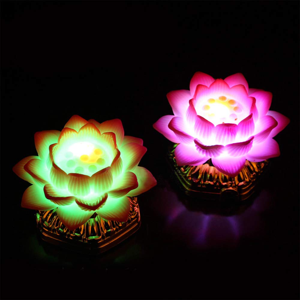 Amazon｜蓮花 蓮の花 造花 常花蓮華 光る蓮の花 仏花 ロータス 蓮華 2